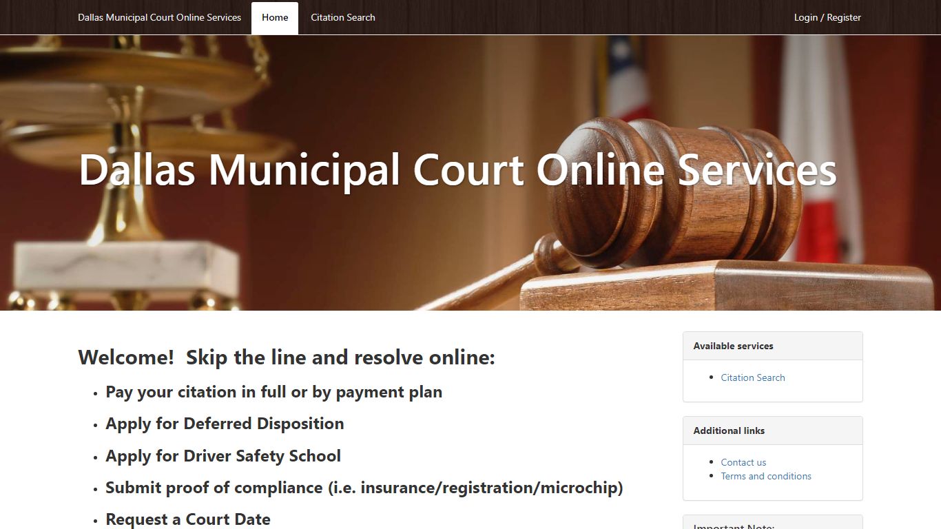 Dallas Municipal Court Online Services - Municipal Online ...
